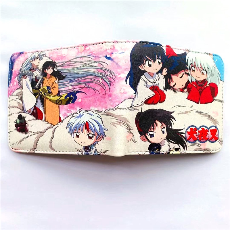 Ví Da PU Ngắn In Hình Inuyasha Sesshoumaru Higurashi Kagome Trẻ Trung Có Ngăn Đựng Thẻ Thời Trang Cho Nam Và Nữ Giá Đỡ