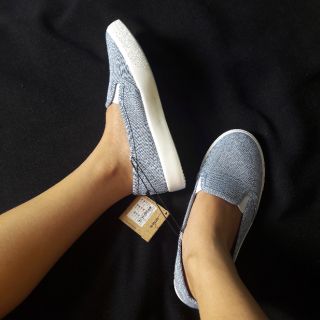 Giày slipon xanh denim