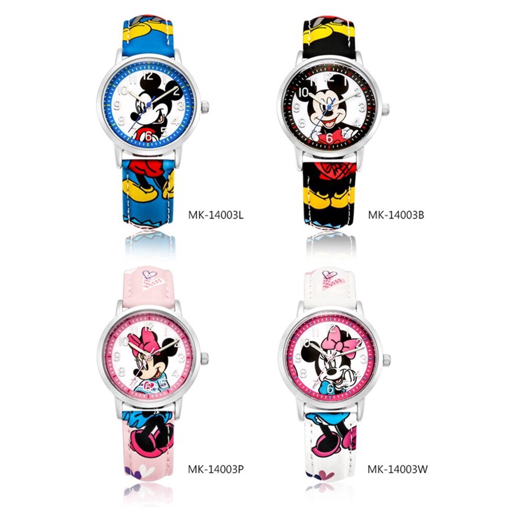 Đồng Hồ Quartz In Hình Chuột Mickey Dễ Thương