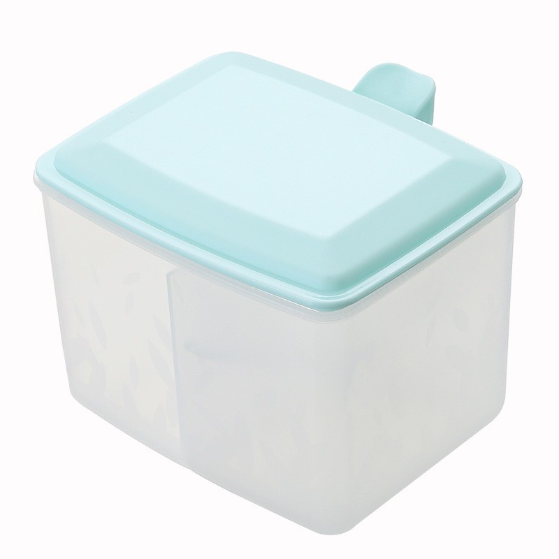 Hộp đựng gia vị 2 ngăn CÓ NẮP KÈM MUỖNG