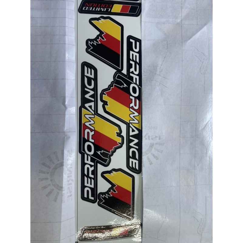 Sét logo performance decal trắng nền đen
