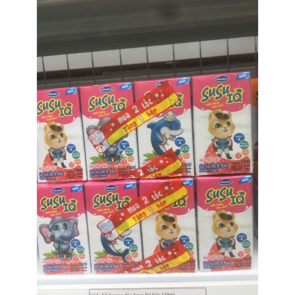 SỮA CHUA UỐNG SUSU IQ HƯƠNG DÂU - LỐC 4 HỘP X 110ML | BigBuy360 - bigbuy360.vn