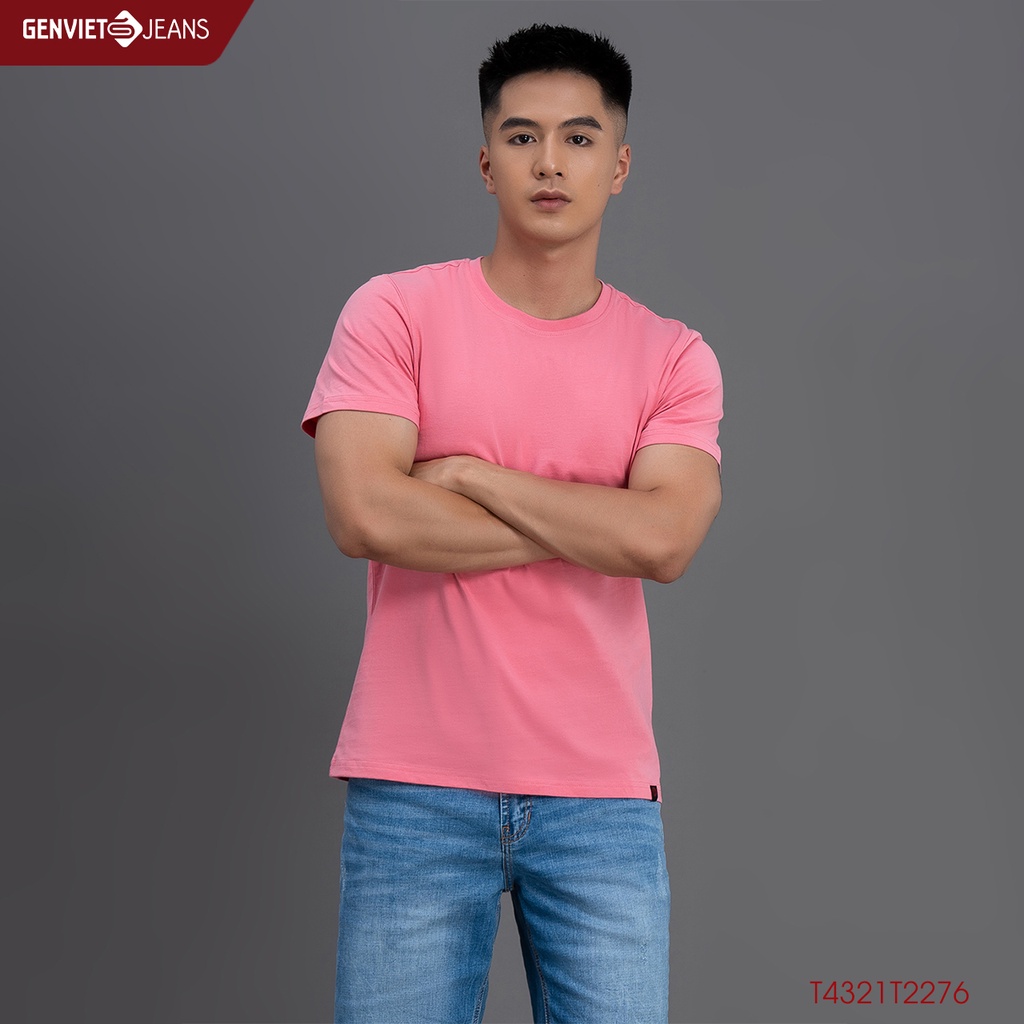 Áo Thun Nam Cộc Tay Đơn Giản Basic Trơn Genviet Chất Cotton Cao Cấp Thấm Hút Thoải Mái T4321T2276