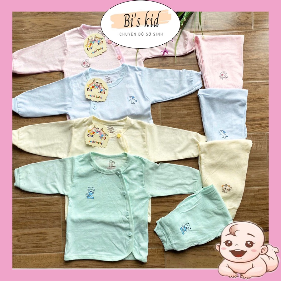 Quần áo sơ sinh UnchiFREESHIPQuần áo dài tay chất thông hơi cho bé từ 3-8kg