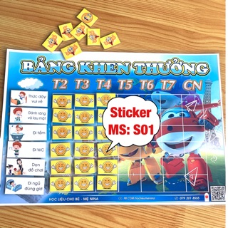 Bảng sticker khen thưởng