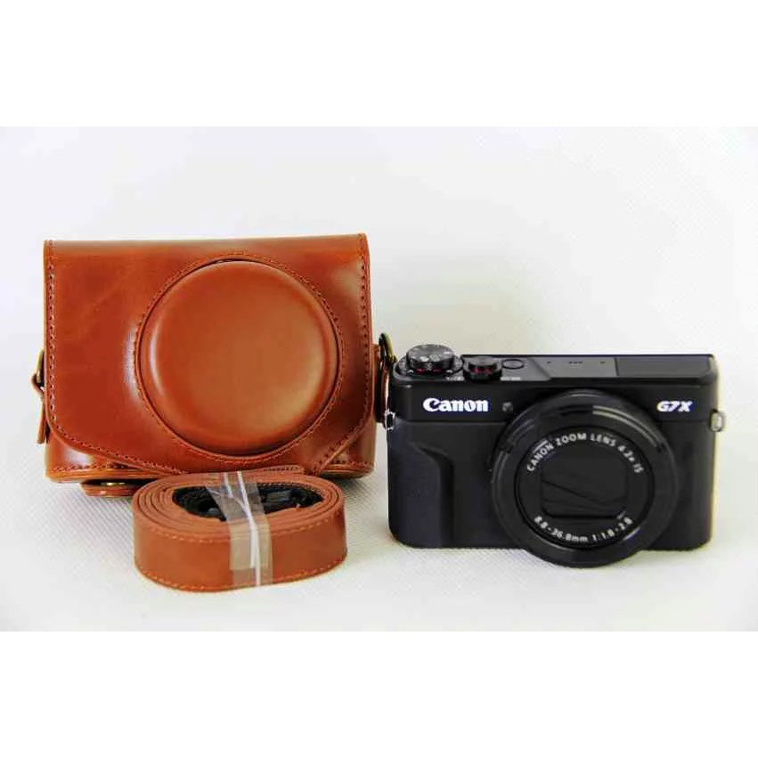 Bao Da PU Đựng Máy Ảnh Kỹ Thuật Số Kèm Dây Đeo Cho Canon G7X Mark II G7XII G7X2