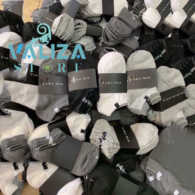 Tất Nam Nữ Zara Trơn Cổ Ngắn Vớ Nam Thời Trang Cao Cấp Chất Cotton 100% Co Giãn Thấm Hút Tốt Hàng Nhập Khẩu Chính Hãng V