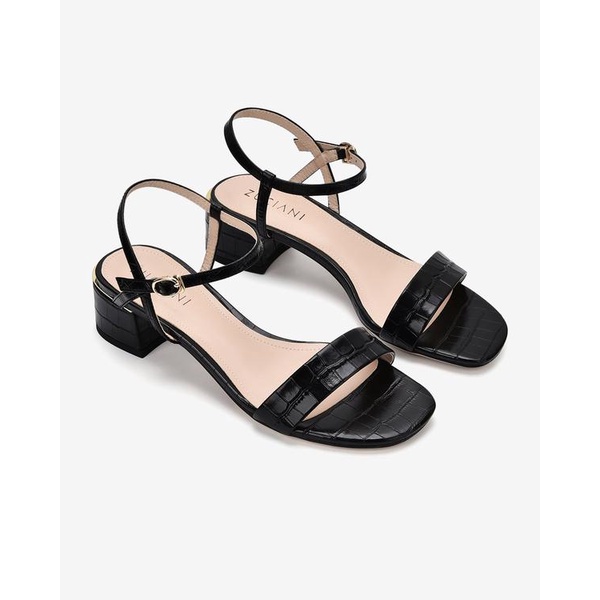 Giày Sandal cao gót nữ Zuciani da dập vân cao cấp thiết kế mũi vuông gót cao 5cm - SZD49