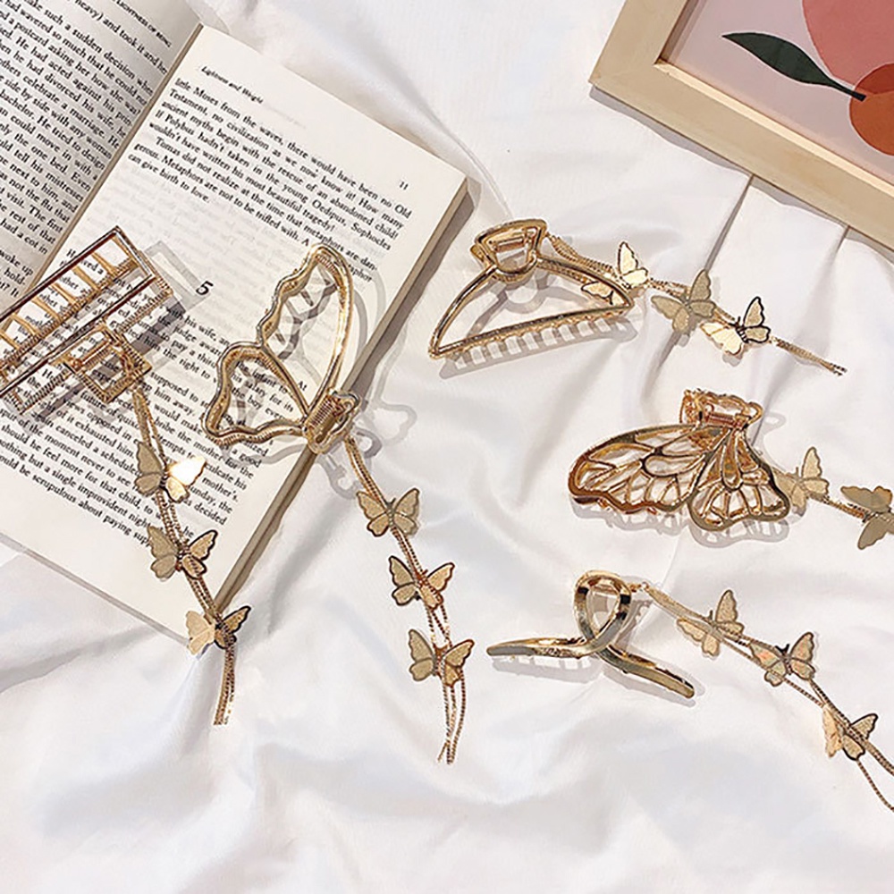 Kẹp tóc hình bướm phối tua rua phong cách vintage thời trang cho nữ