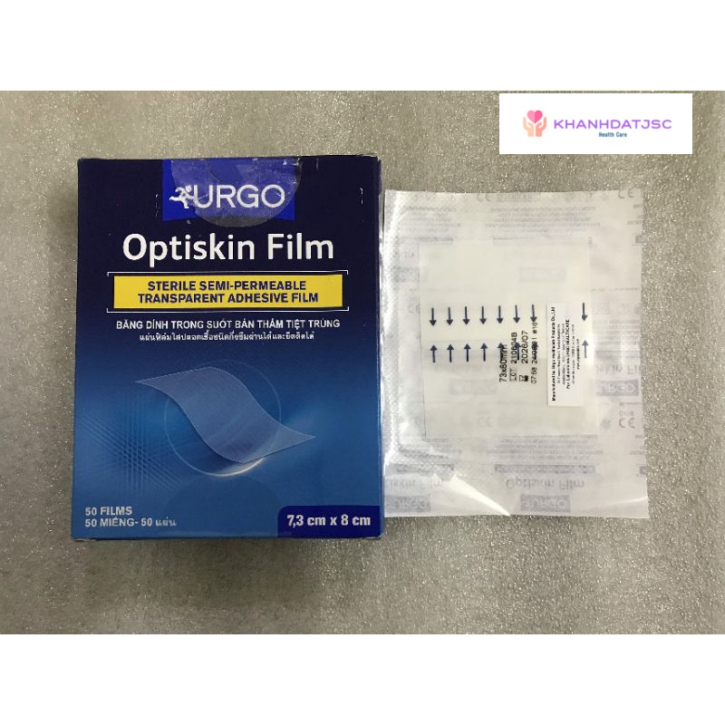 Băng vô trùng trong suốt, không thấm nước Urgo Optiskin Film 53*80, 70*80,120*90
