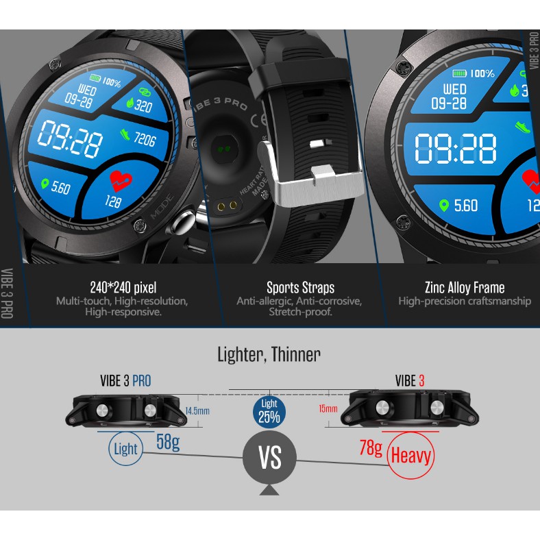 Zeblaze VIBE 3 Pro Đồng hồ thông minh smartwatch quốc tế