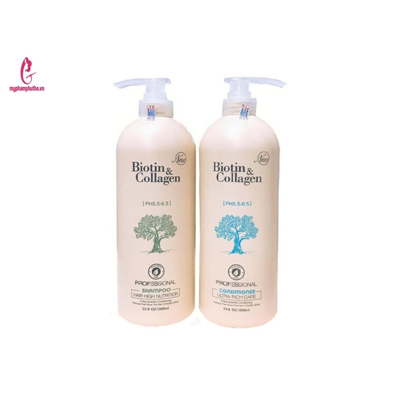 Cặp gội xả Biotin & Collagen Professional trắng của Ý 1000ml/ chai - Nhà Sâu Shop