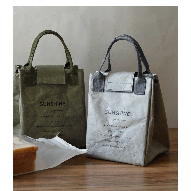 Túi Giấy Giữ Nhiệt Đựng Hộp Cơm Trưa Chống Thấm Nước Phong Cách Nhật Bản