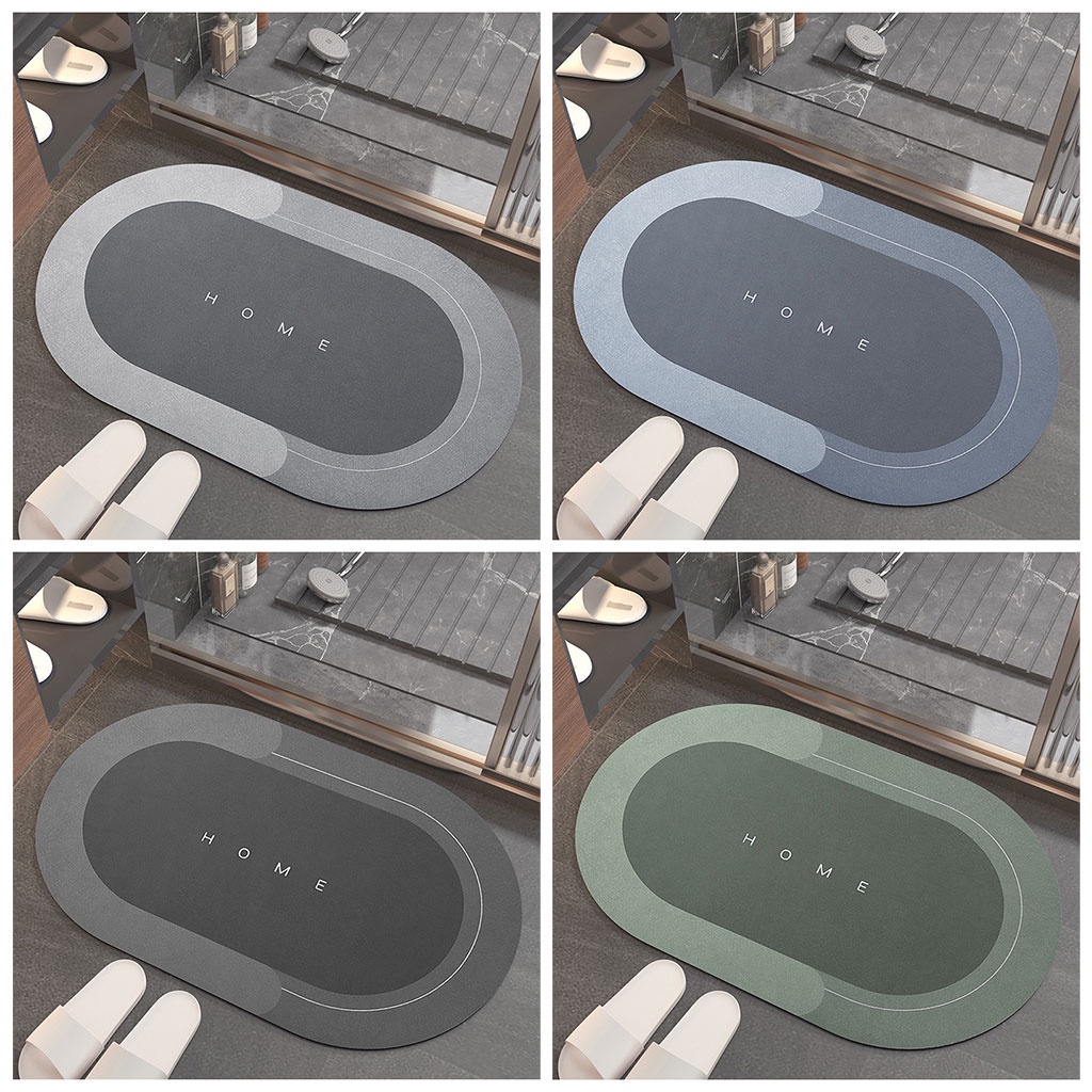 Thảm Silicon Hút Nước Siêu Thấm - Thảm Lau Chân Siêu Mềm Siêu Dày, Siêu Thấm Nước Chất Liệu Chống Trượt