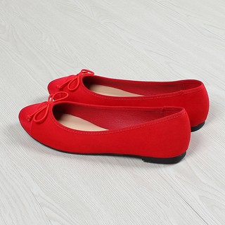 Giày Búp Bê Đỏ Da Lộn Êm Êm - BB161