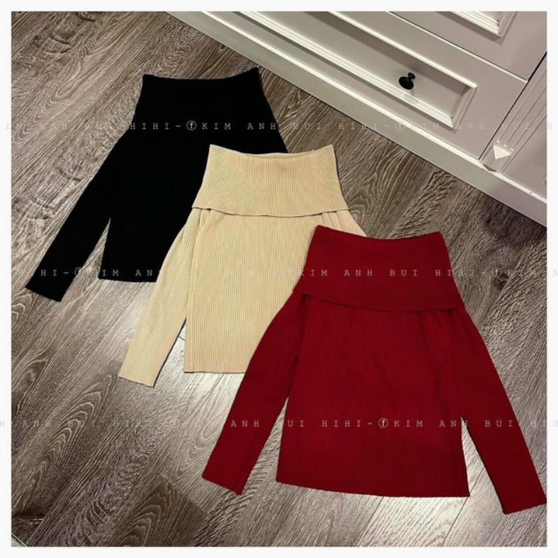 Áo len trễ vai hàng QC