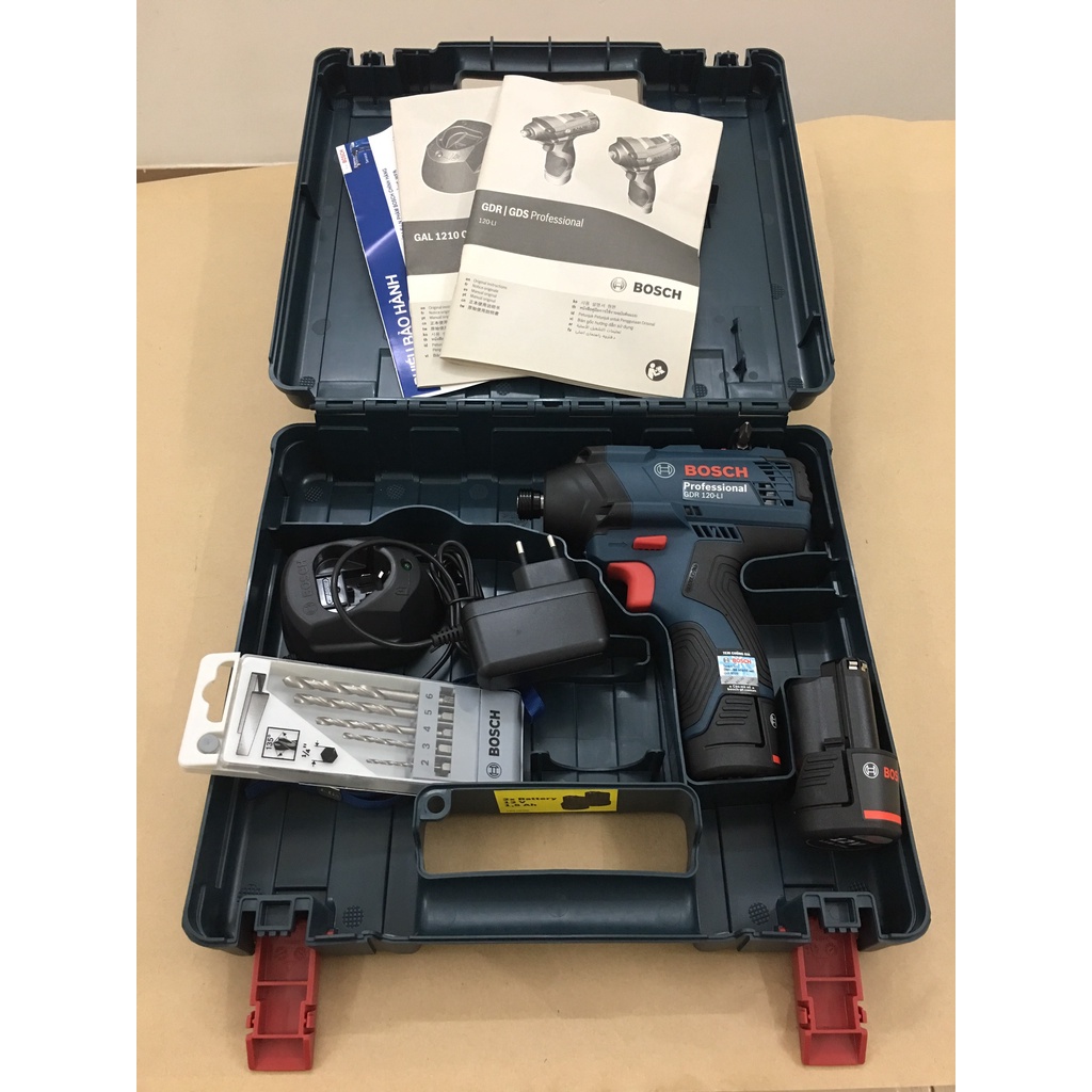 Máy bắt vít dùng pin Bosch GDR 120-LI KIT dùng pin 12V-2.0Ah