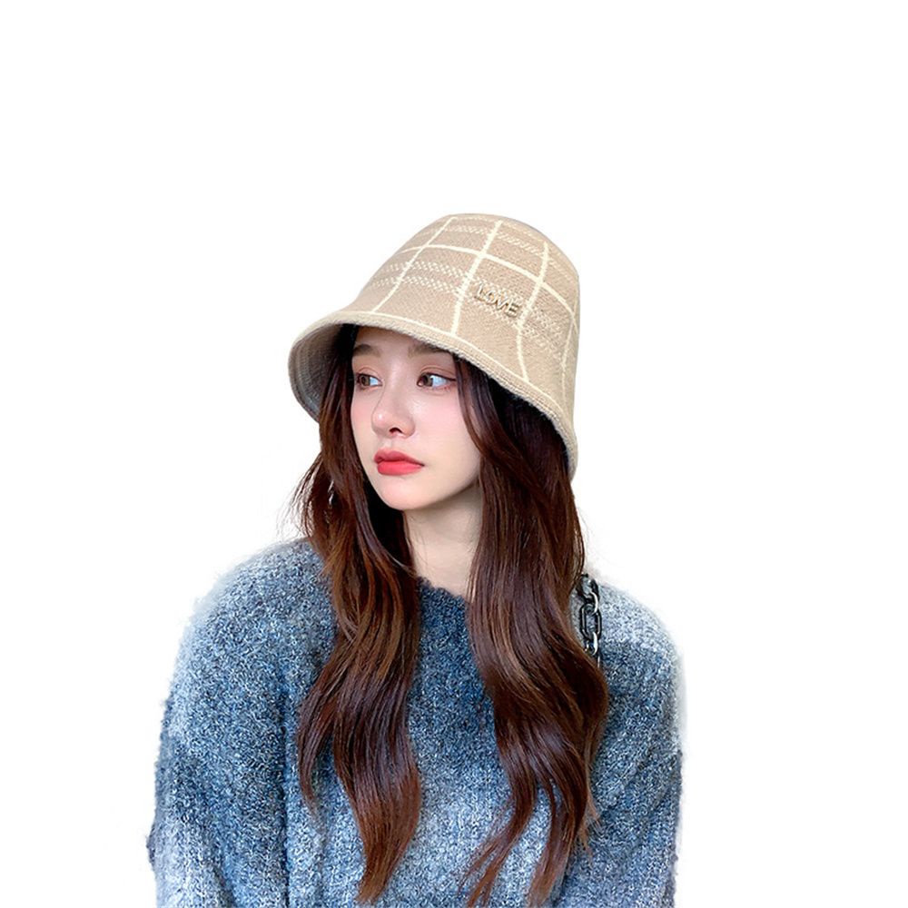 Nón bucket dệt kim giả len phong cách cổ điển đơn giản thời trang thu đông mới cho nữ