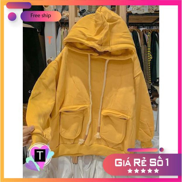 Áo hoodie nam nữ TUVY  Áo hodie hai túi hộp Tr&Đ siêu đẹp Nỉ cotton mềm mũ 2 lớp thu đông