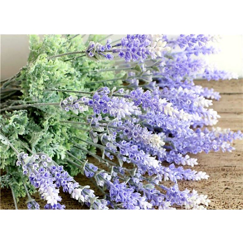 Hoa giả decor hoa giả trang trí violet phủ tuyết sang trọng bền đẹp lavender oải hương