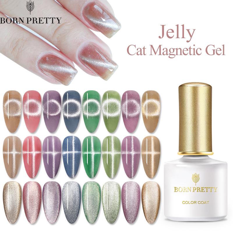 Gel Sơn Móng Tay BORN PRETTY 6ml Từ Tính Họa Tiết Mèo Lấp Lánh