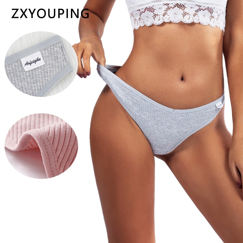 AOFEIQIKE AOFEIQIKE Set 3 Quần Lót Cotton Lưng Thấp Quyến Rũ Cho Nữ