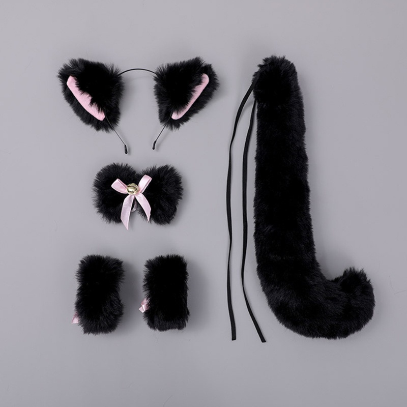 Set 5 Vòng Đeo Tay Bông Tai Mèo Thời Trang Hóa Trang Lolita Gothic