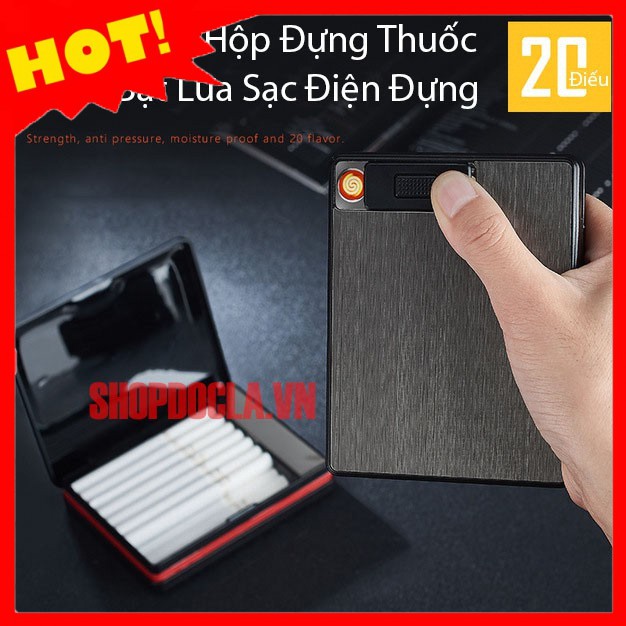 [HOT SALE]Hộp Đựng Thuốc Lá Kiêm Châm Điện Focus Đựng 20 Điếu Chống Nước Nhẹ Sang Trọng 051 Hàng Có Sẵn