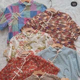 Áo sườn xám croptop