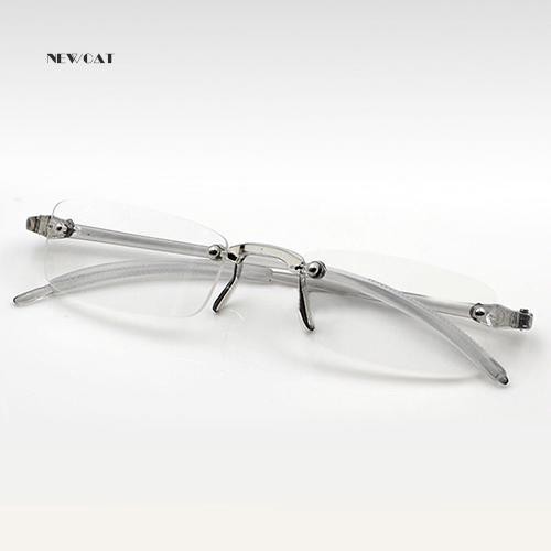 ღNK_Men Women Lightweight Clear Rimless Resin Reading Glasses +1.00 to +4.00