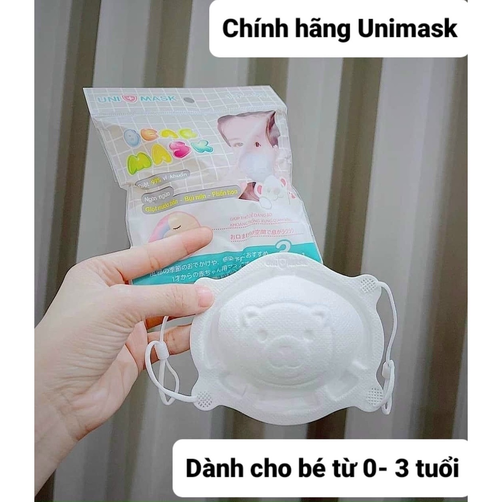 Combo 3 Khẩu Trang Gấu Unimark chuyên dụng dành cho bé dưới 3 tuổi - Nhà Mỵ Shop