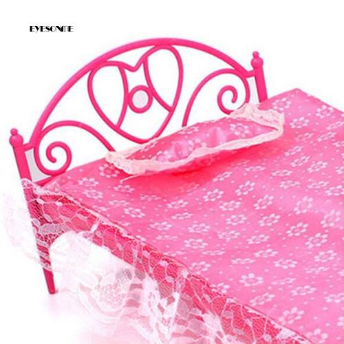 Bộ Giường Ngủ Bằng Nhựa Nhỏ Dành Cho Nhà Búp Bê