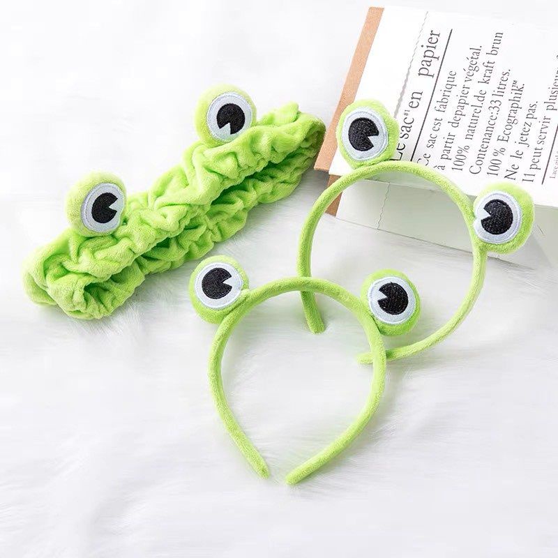 Bờm tóc cute, băng đô hình ếch xanh rửa mặt cài tóc ngộ nghĩnh dễ thương cute