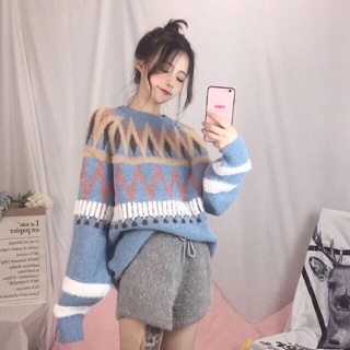 ☀️ #Sale ÁO LEN HOẠ TIẾT THỔ CẨM FROM RỘNG