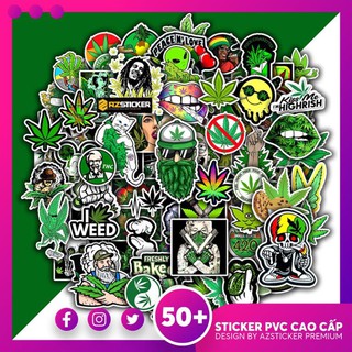 [Hot] Sticker Weed | Dán Nón Bảo Hiêm, Điện Thoại, Laptop, Bình Nước...Chống Nước, Chống Bay Màu