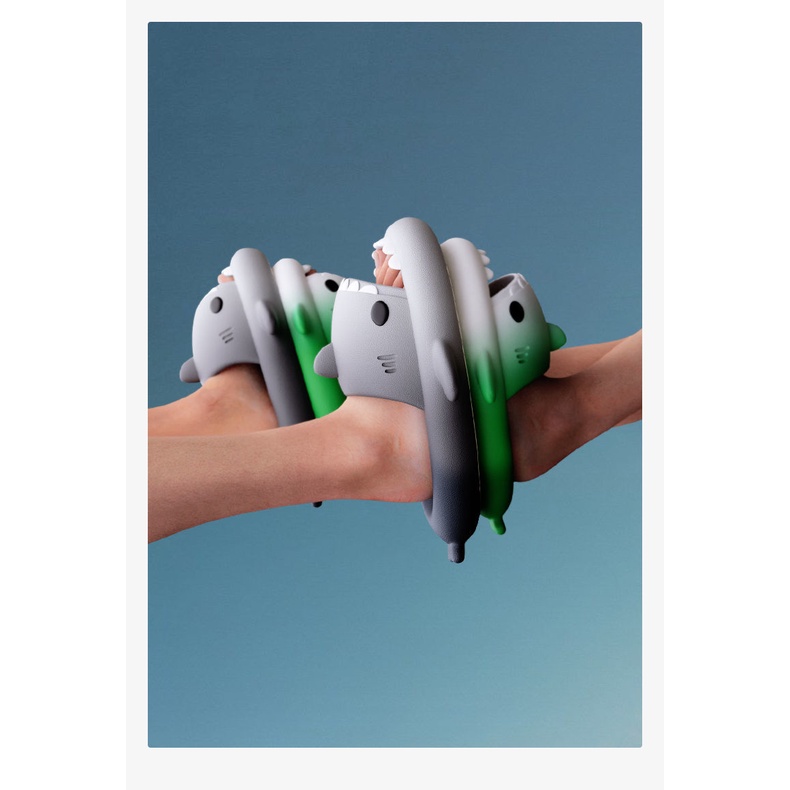 Dép Đi Trong Nhà Hình Cá Mập Màu Gradient Chống Trượt Thời Trang Mùa Hè Cho Cặp Đôi