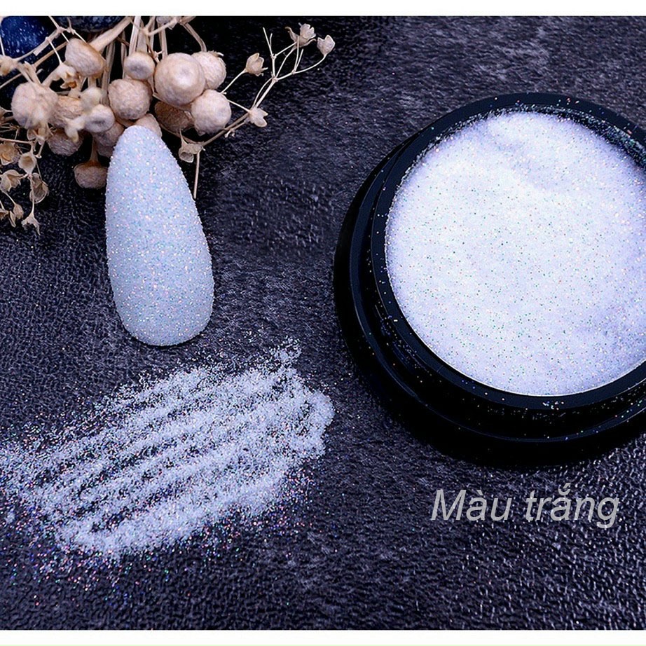 Cát rắc, nhũ rắc đen trắng nail MIAN