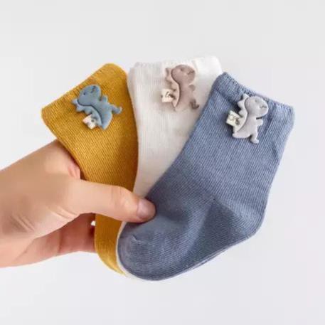 (T1) Sét 3 đôi tất cotton hình họa tiết - hàng quảng châu -CAO CẤP chất dày dặn-cho bé từ 0-3 tuổi