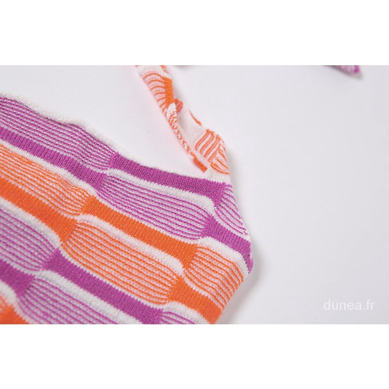 DUNEA Áo Tank Top Dệt Kim Chất Cotton Hoạ Tiết Kẻ Sọc Thời Trang Mùa Hè 0Ha5