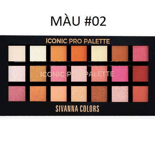 Bảng Phấn Mắt Sivanna Iconic Pro Palette HF384 Gồm 21 Ô Màu Lì và Ánh Nhũ