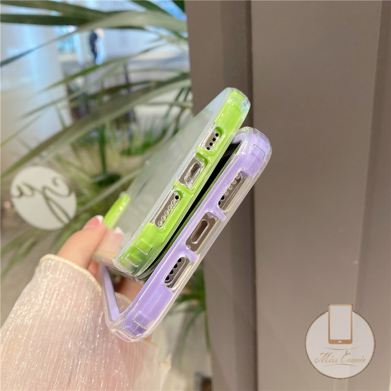 Ốp điện thoại silicone mềm trong suốt chống sốc màu kẹo 3 trong thích hợp cho iPhone 7 8 Plus 12 11 Pro Max XR XS Max X