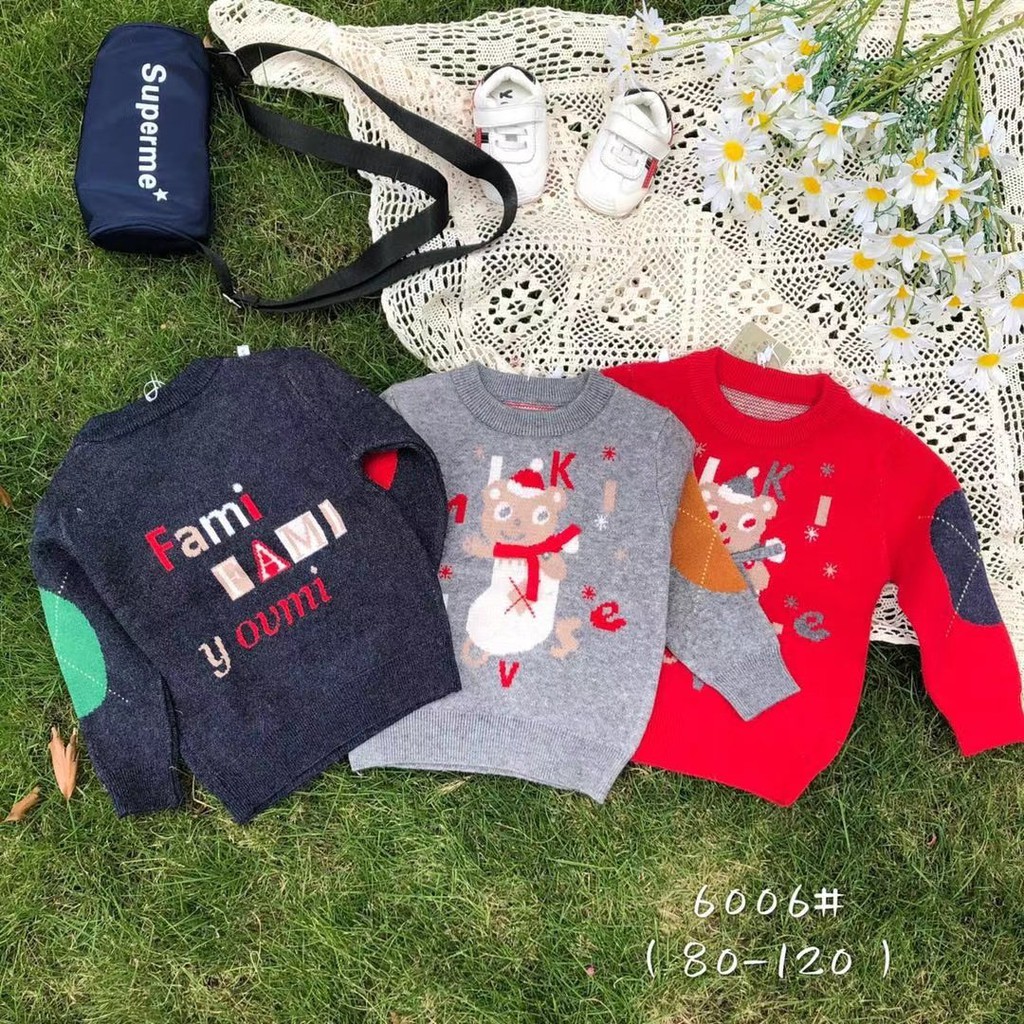 Áo Len Noel Size 80-120(8-20kg), Áo Len Giáng Sinh Cho Bé 1-5 tuổi
