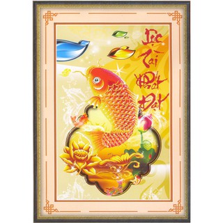 Tranh Thêu Chữ Thập 3D Lộc Tài Phát Đạt 222923 (Khách tự thêu) KT:51x74cm