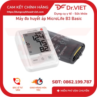 Máy đo huyết áp và nhịp tim Microlife B3 Basic chính hãng - (Đo huyết áp và nhịp tim, phòng ngừa rối loạn nhịp timDrViet