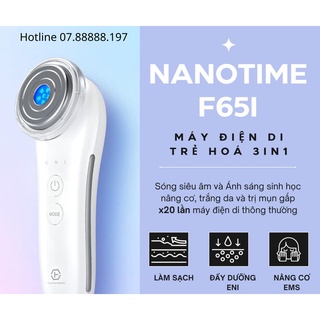 [BH 2Năm] Máy điện di tinh chất siêu âm 3in1, bổ xung ION, nâng cơ EMS, Ánh sáng Photon trẻ hoá da NanoTime F65i HT S