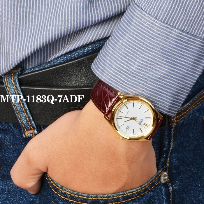 Đồng hồ nam dây da Casio chính hãng Anh Khuê MTP-1183 (7 màu sắc) MTP-1183A, MTP-1183E, MTP-1183G, MTP-1183Q