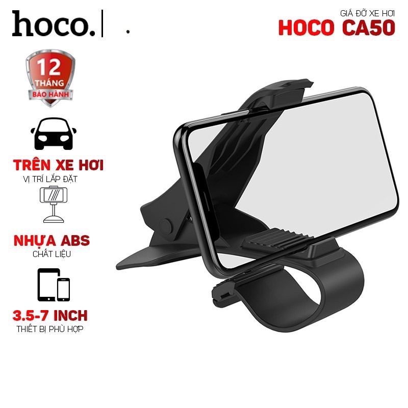 GIÁ ĐỠ/KẸP ĐIỆN THOẠI HOCO CA50 TRÊN TAPLO CHO XE HƠI Ô TÔ/TÁP LÔ 3.5-7inch CAO CẤP GIÁ RẺ CHO ĐIỆN THOẠI IPHONE SAMSUNG