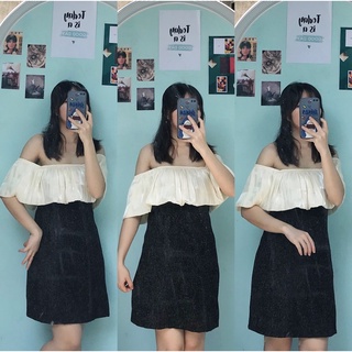 Váy trễ vai phối dạ