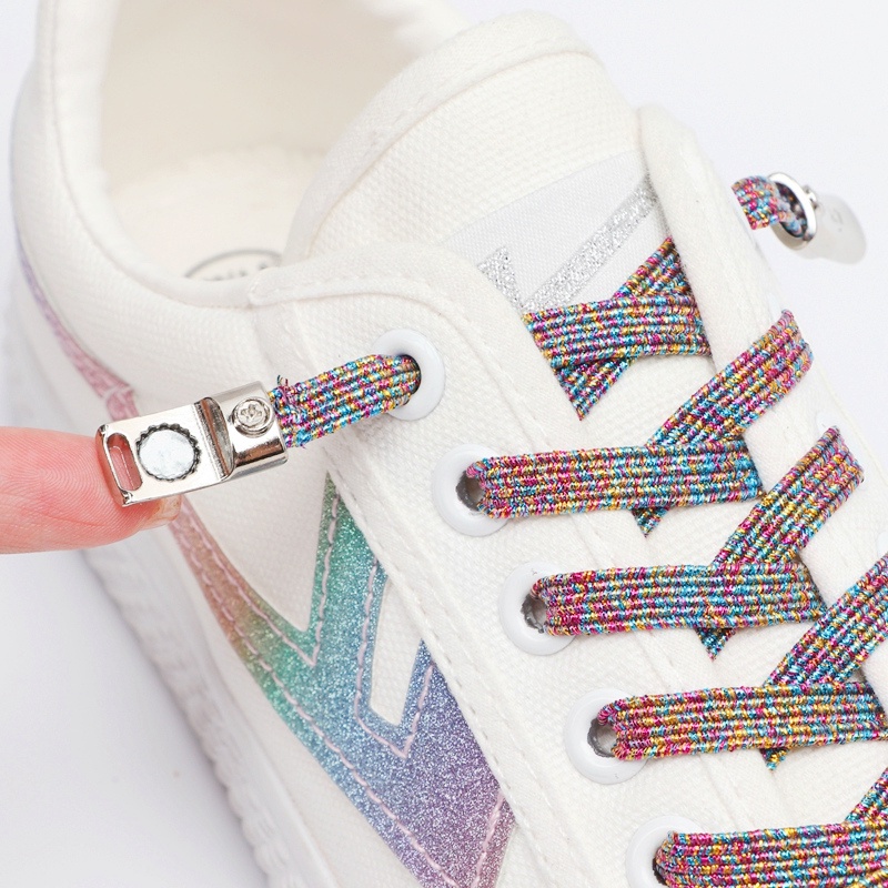 Dây Giày Sneaker Không Cần Buộc Co Giãn Có Từ Tính Kiểu Dáng Mới Dành Cho Trẻ Em Và Người Lớn