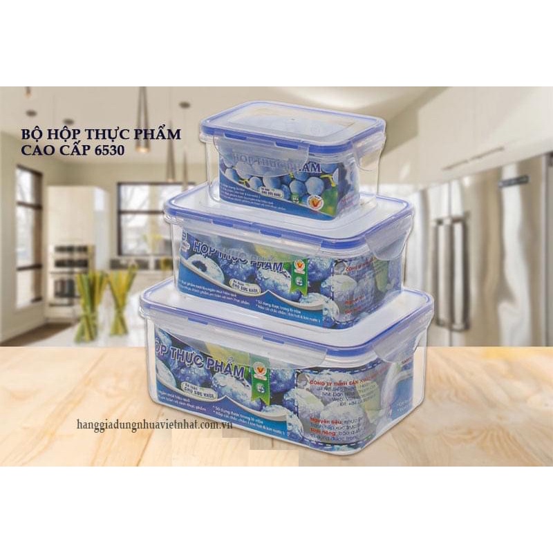 Bộ 3 hộp nhựa đựng thực phẩm việt nhật